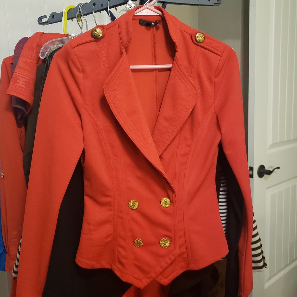 Alt. B Red Military Style Blazer with Gold Button Sz. Small Great Condition